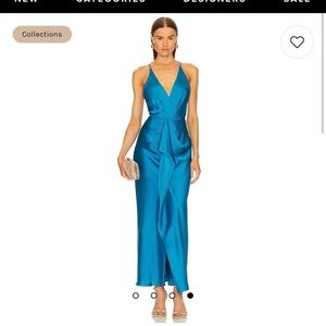Jonathan Simkhai Blue Satin Gown